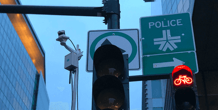 An ouster sensor at an intersection