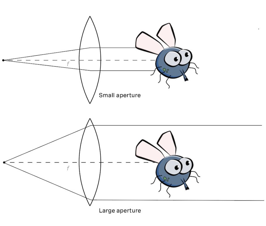 Small apertures are more susceptible to obscurants blocking all light

