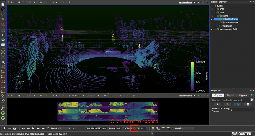 Ouster studio analyzing lidar data