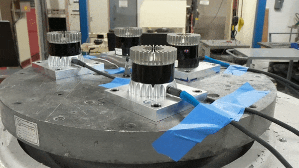 Ouster digital lidar sensors going through vibration test
