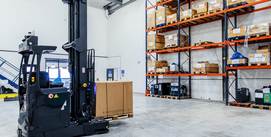Ouster digital lidar sensor on an autonomous forklift