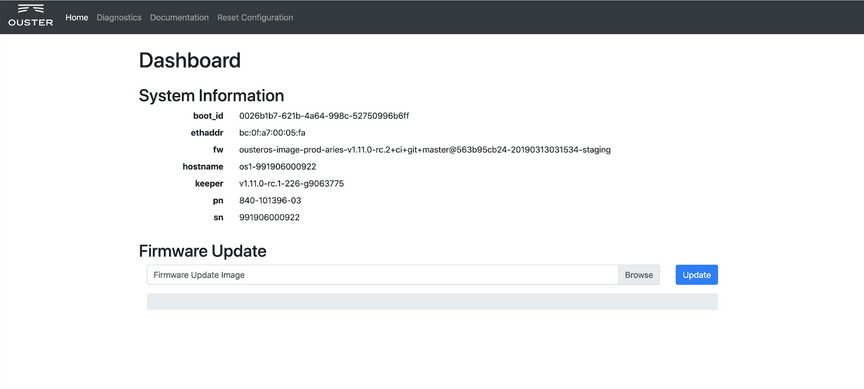 Here’s a look at the new page for accessing your lidar sensor.